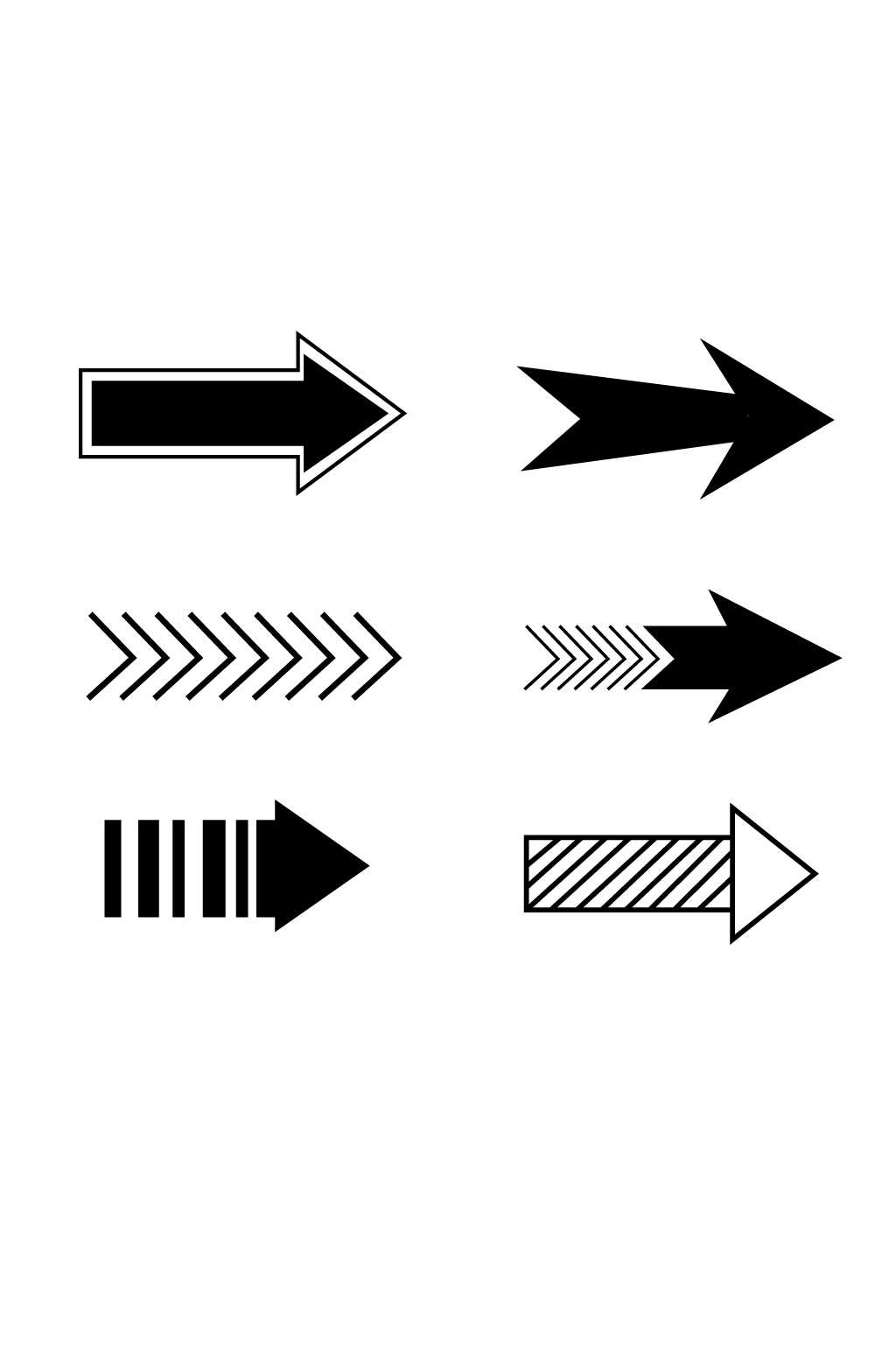 黑白颜色套图箭头标识