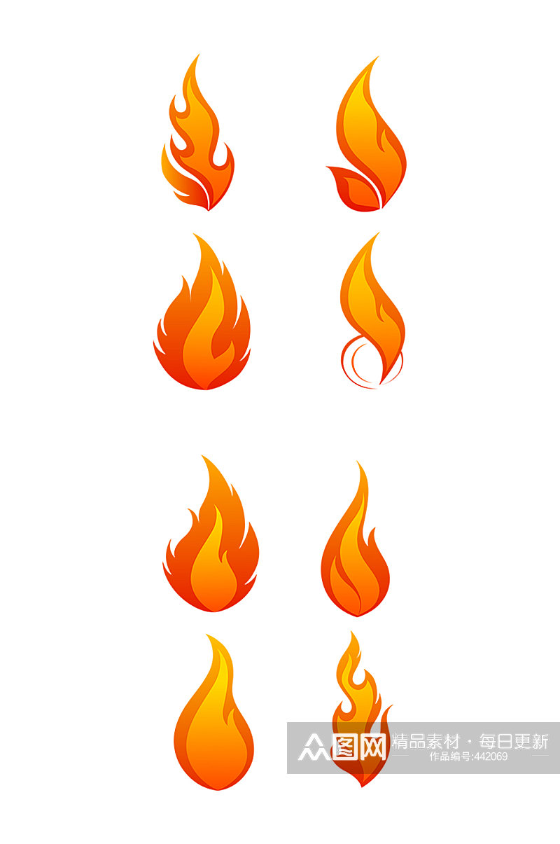 燃烧火焰图标设计素材元素素材