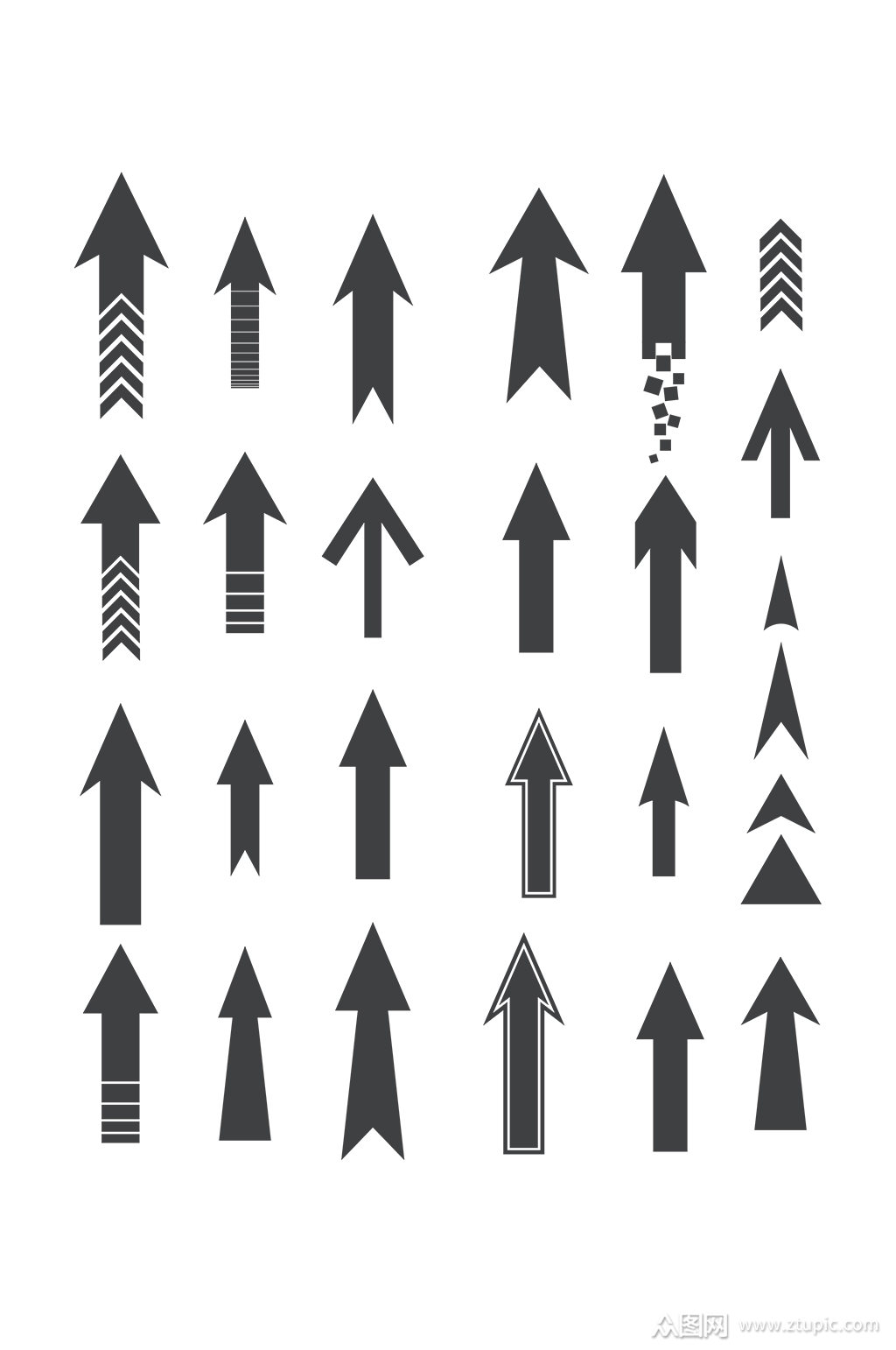 手绘向上箭头设计元素