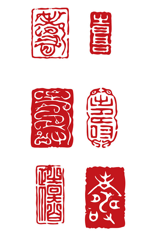 紅色中國壽字印章矢量素材