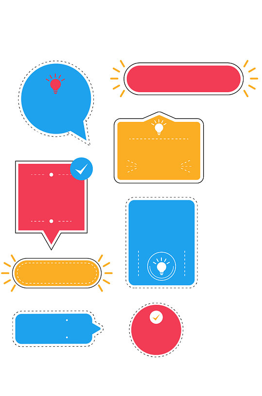 矢量广告文本框标签元素-众图网