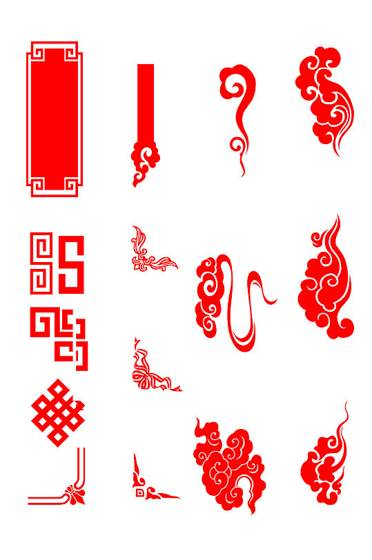 中国风红色祥云柱素材-众图网