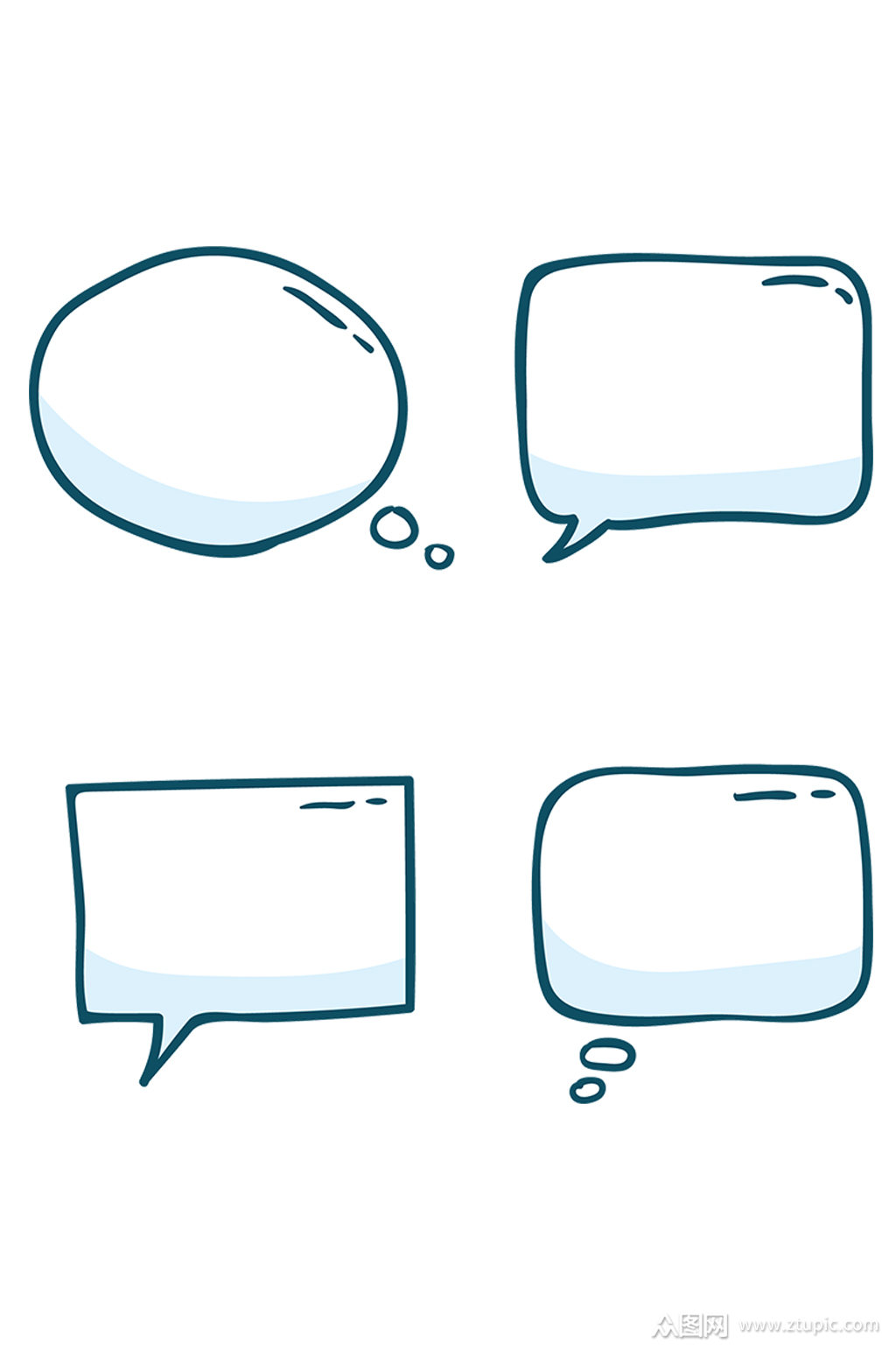 手绘信息框对话框设计元素