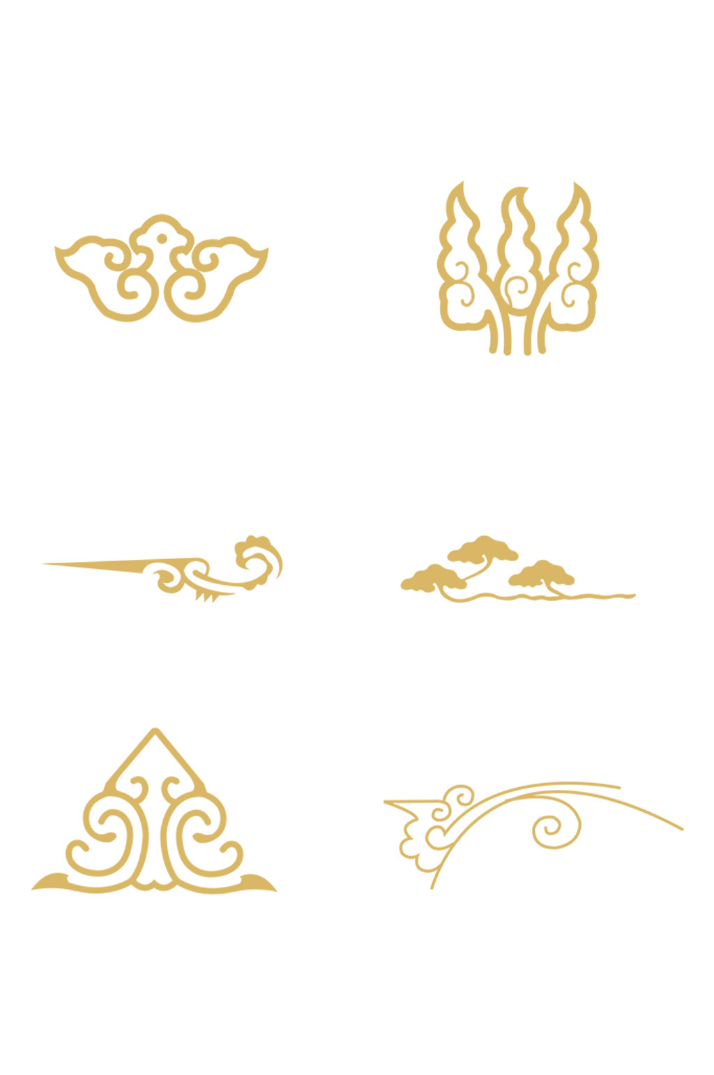 中式艺术花边纹理矢量元素