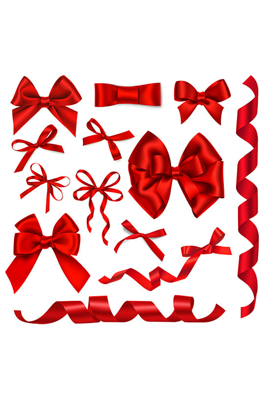 红色蝴蝶结中国丝带元素
