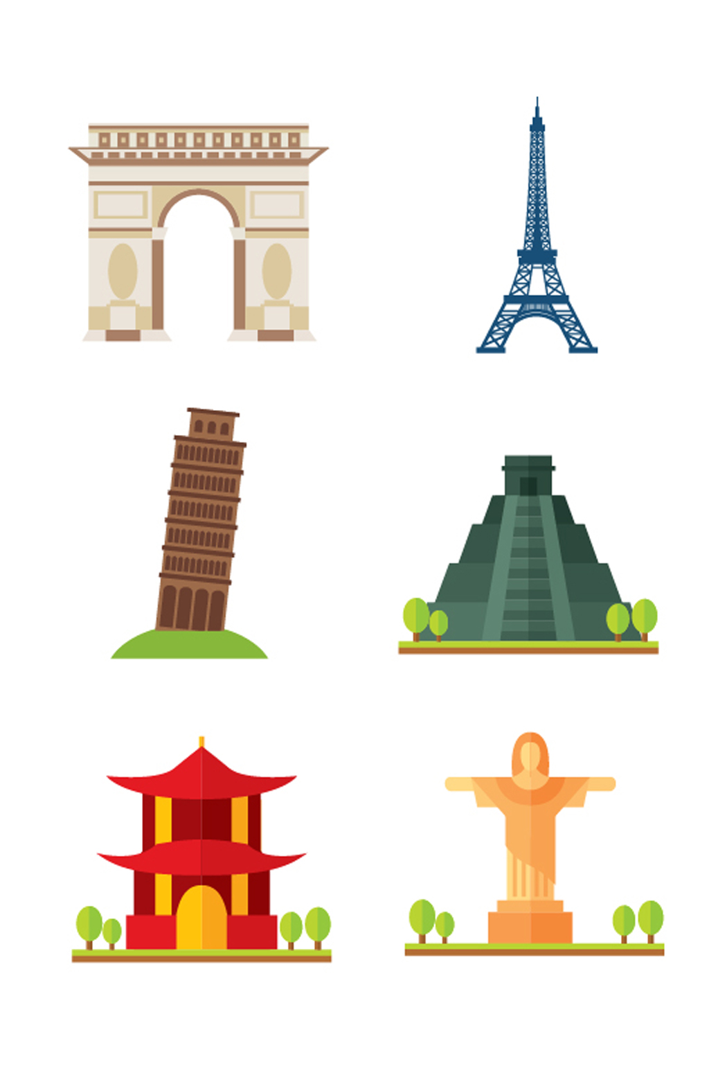 世界旅游景点设计元素素材