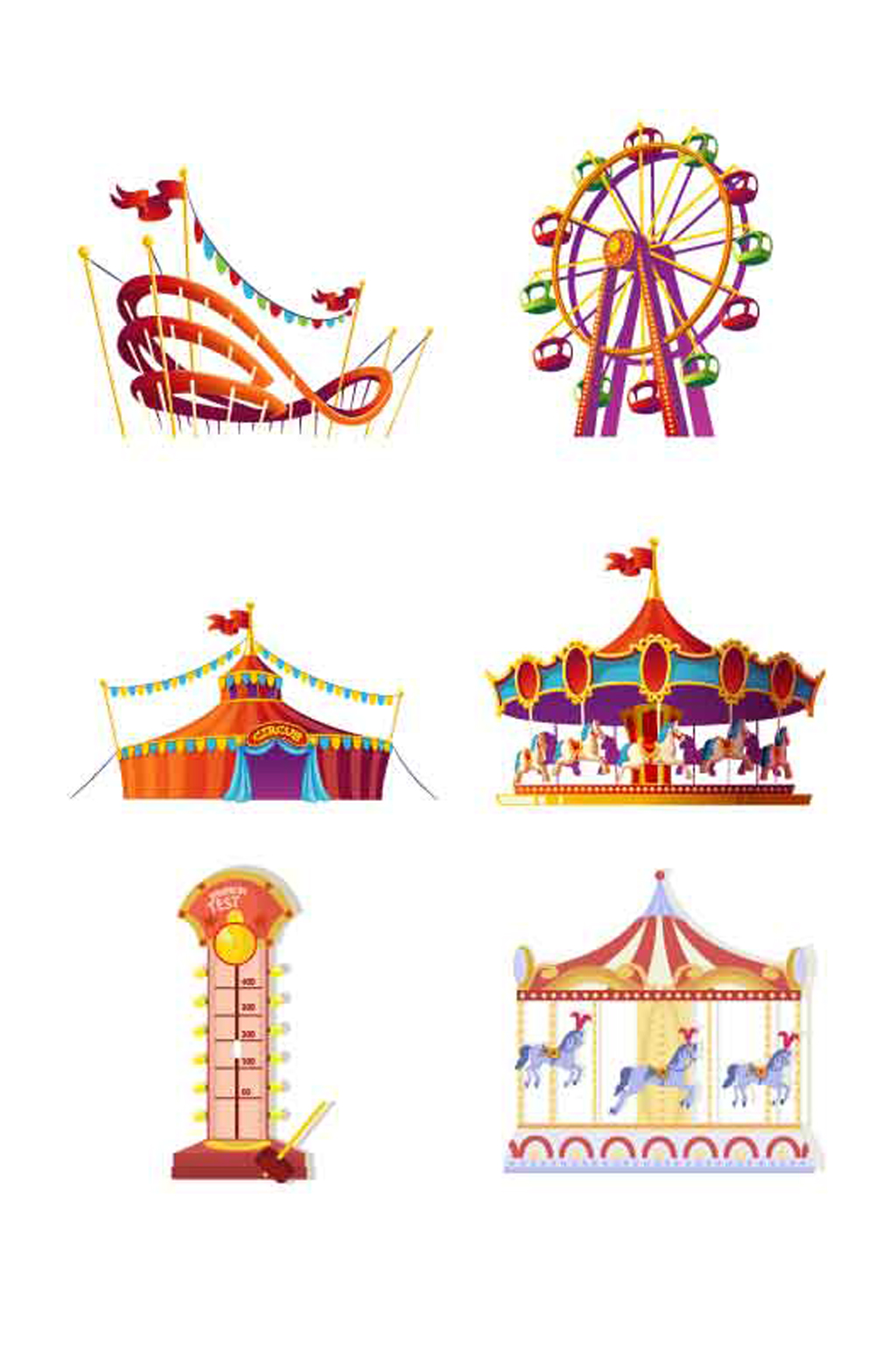 游乐场设施设计元素素材