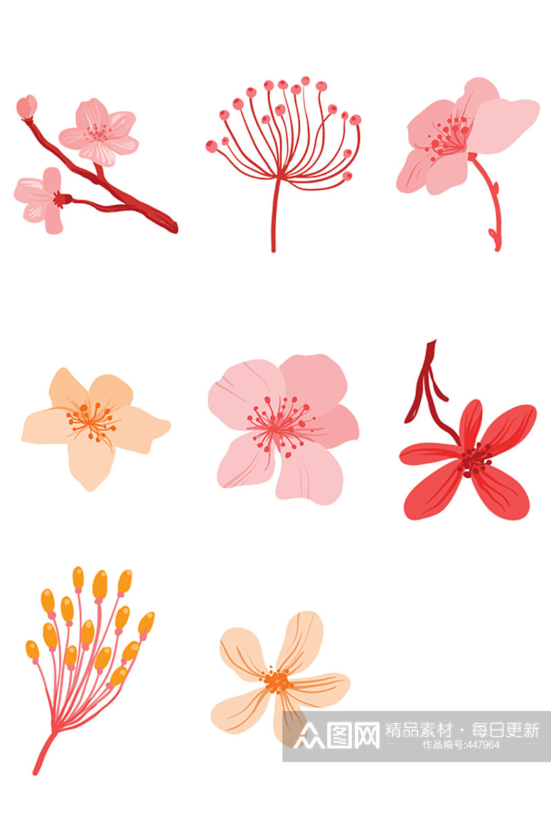 粉红色桃花植物素材素材