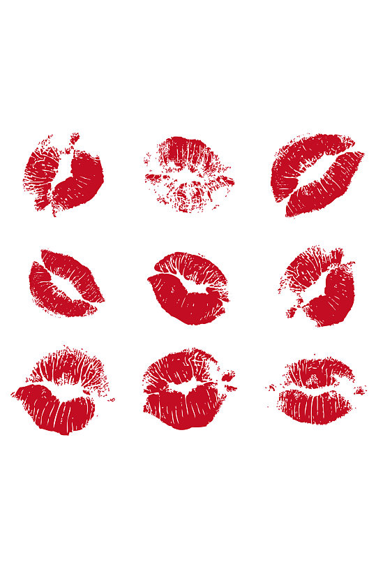 红色嘴唇图案设计元素