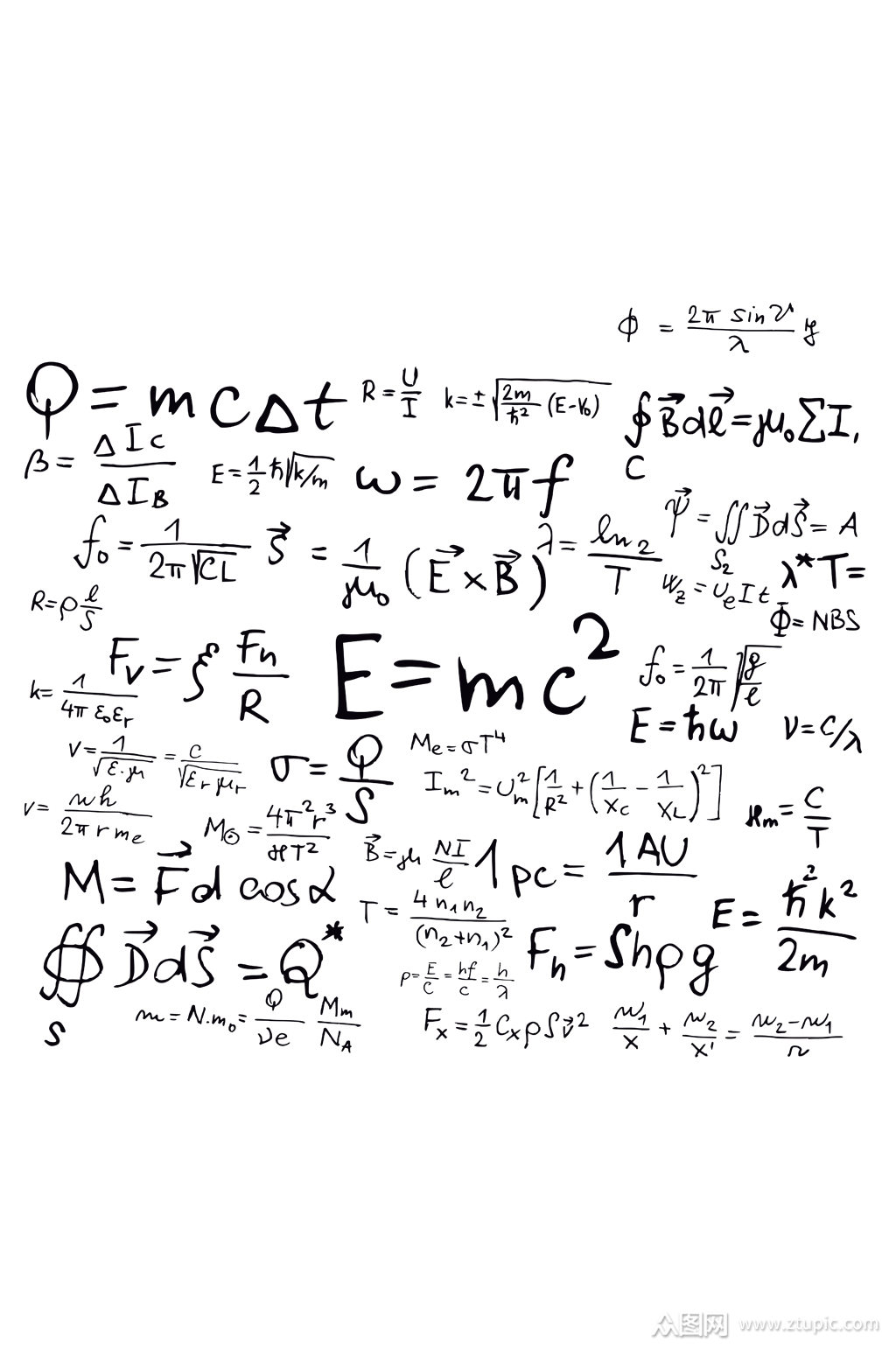简约创意手绘数学公式素材素材