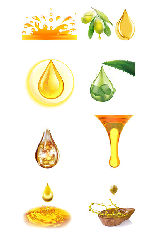 卡通油滴设计元素