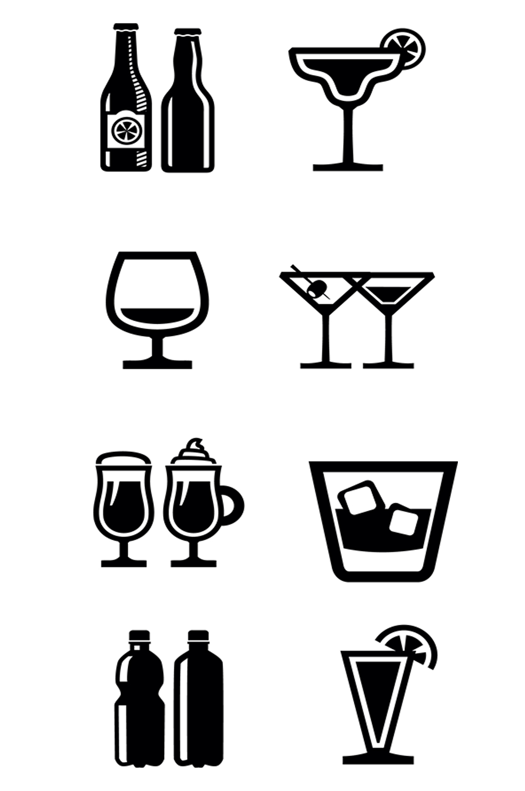 黑色酒瓶酒杯设计素材素材