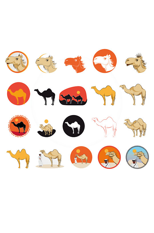 各种骆驼图案矢量素材
