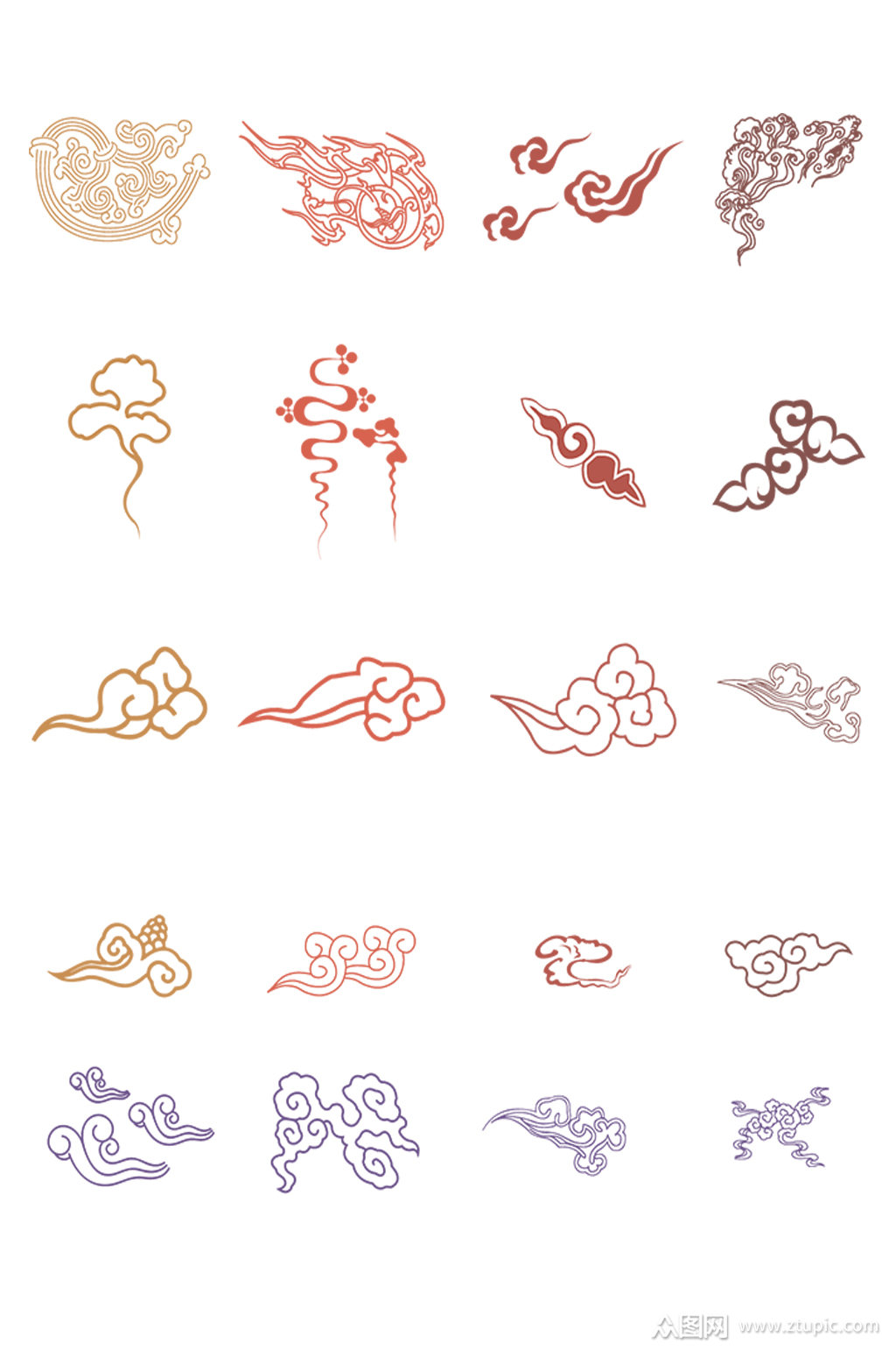 龙纹祥云挂饰矢量素材下载素材