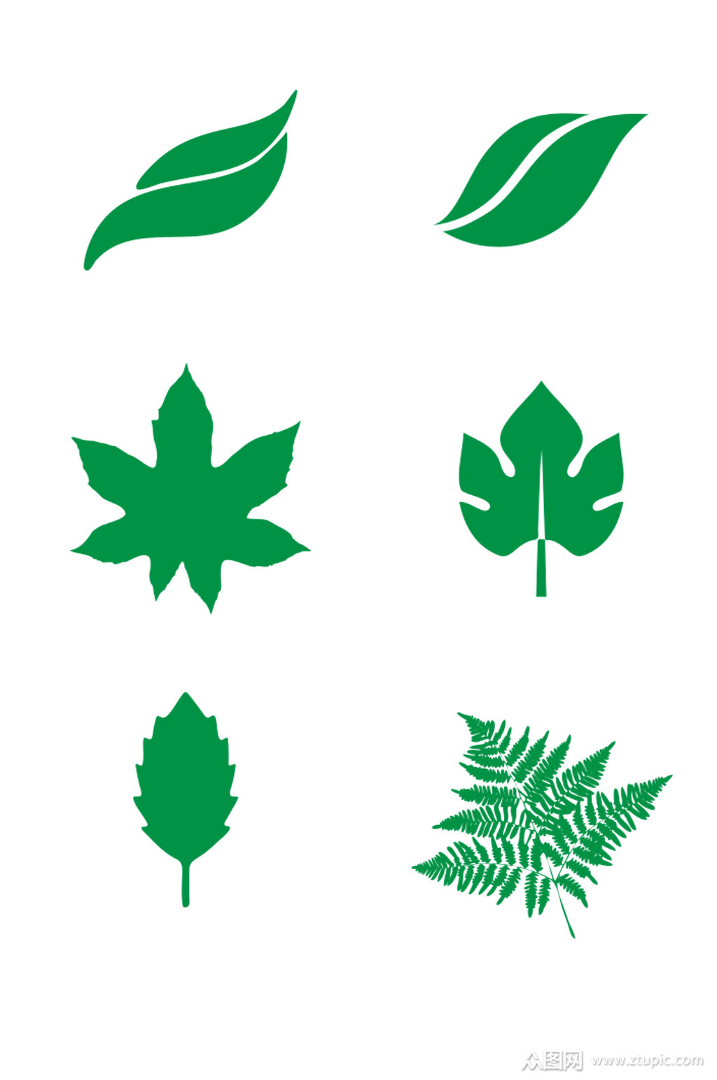 绿色树叶ai矢量素材模板下载-编号506684-众图网