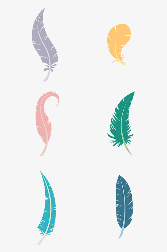 手绘羽毛设计元素-众图网