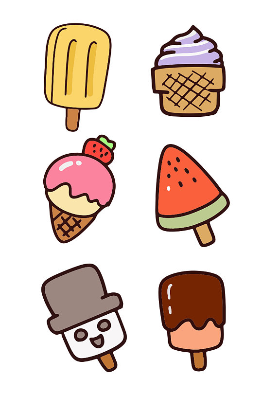 手绘卡通雪糕冰淇淋