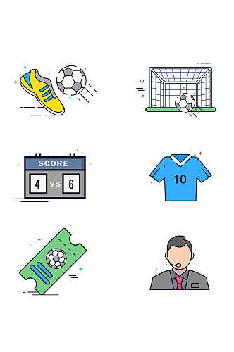 足球图标体育图标足球场设计图像元素