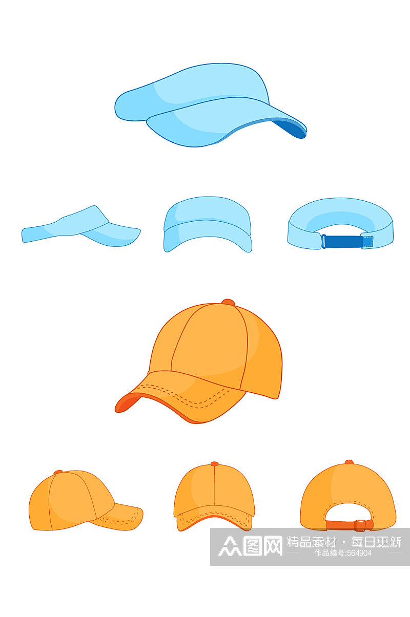 鸭舌帽棒球帽设计稿素材