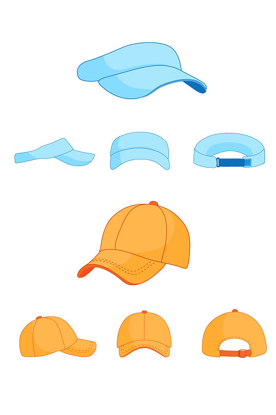 鸭舌帽棒球帽设计稿