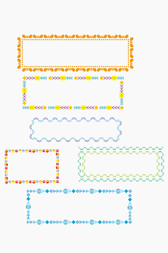 花边边框几何彩色边框-众图网