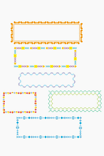 花边边框几何彩色边框