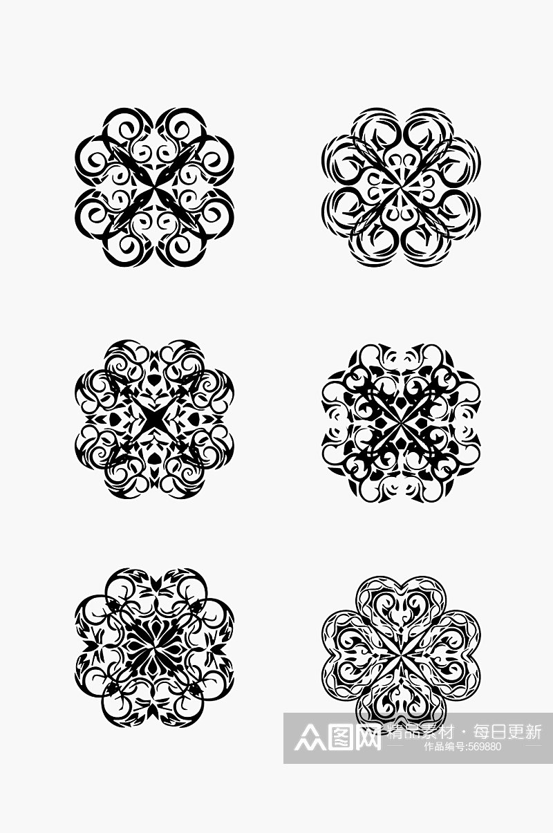 中式复古花纹样式元素素材