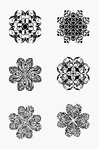 中式复古花纹样式元素