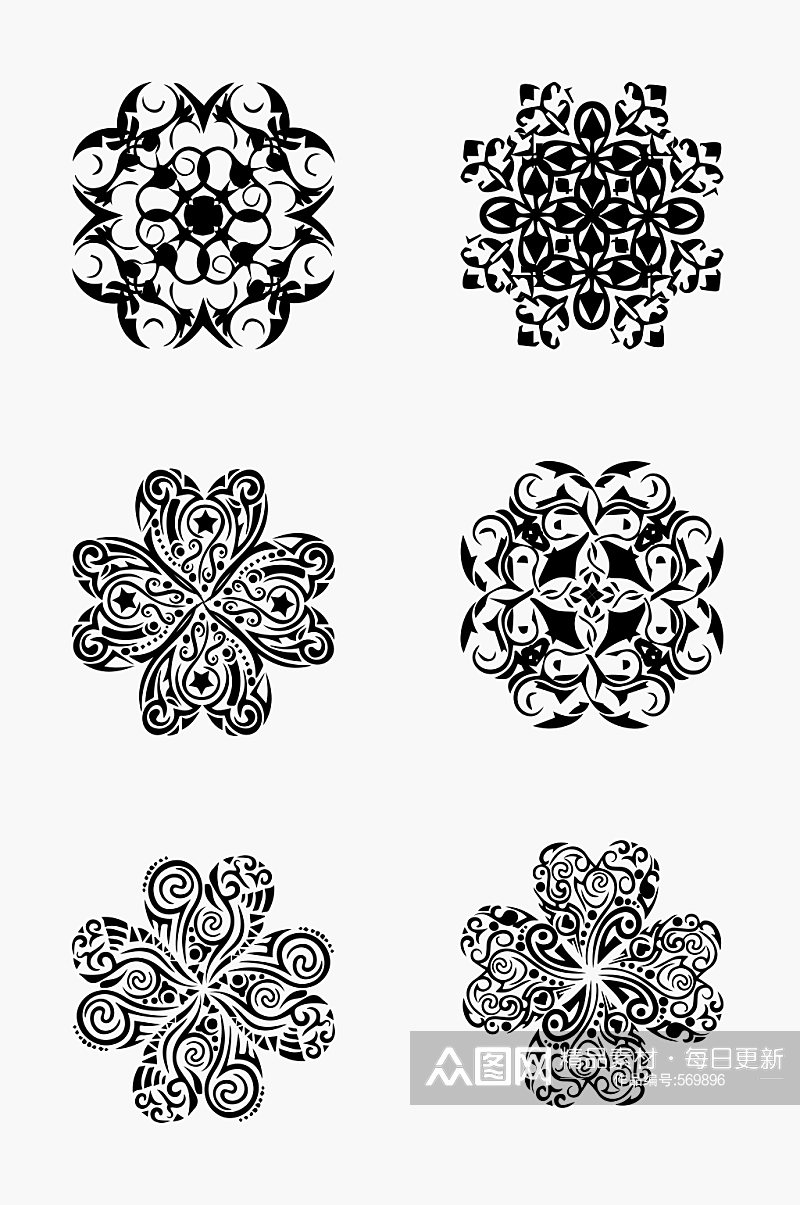 中式复古花纹样式元素素材
