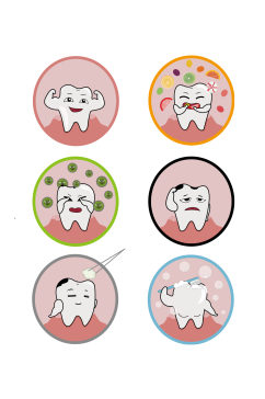 全国爱牙日卡通牙齿元素