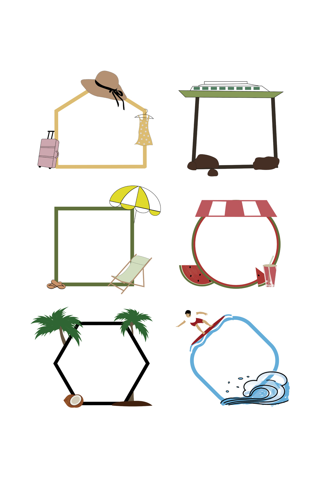 夏季旅行可爱文本框