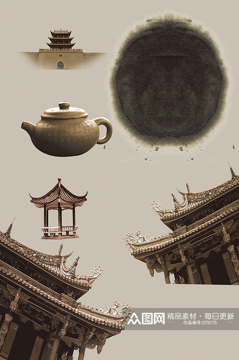 新中国风古典创意元素素材