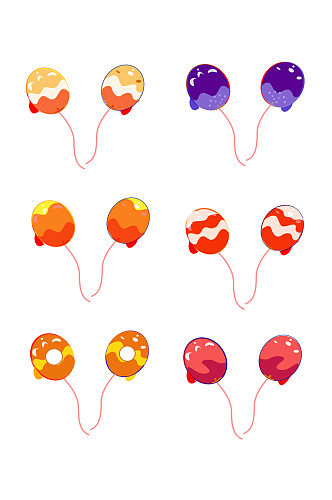 手绘气球元素气球图案