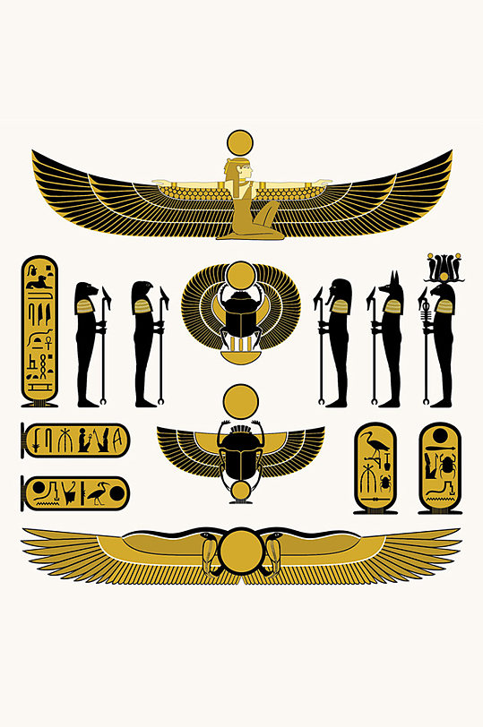 卡通埃及元素图标素材