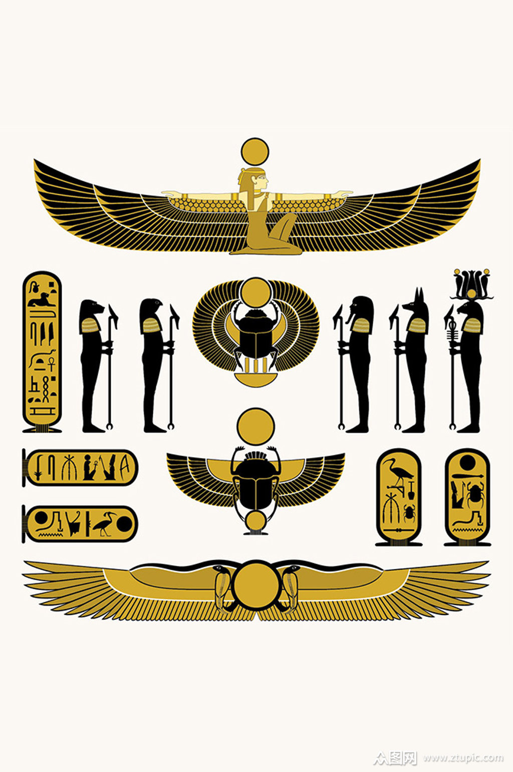 卡通埃及元素图标素材