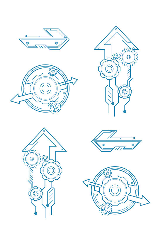 卡通未来科技箭头元素