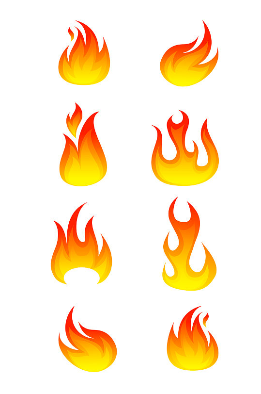 卡通手绘AI格式火焰素材元素