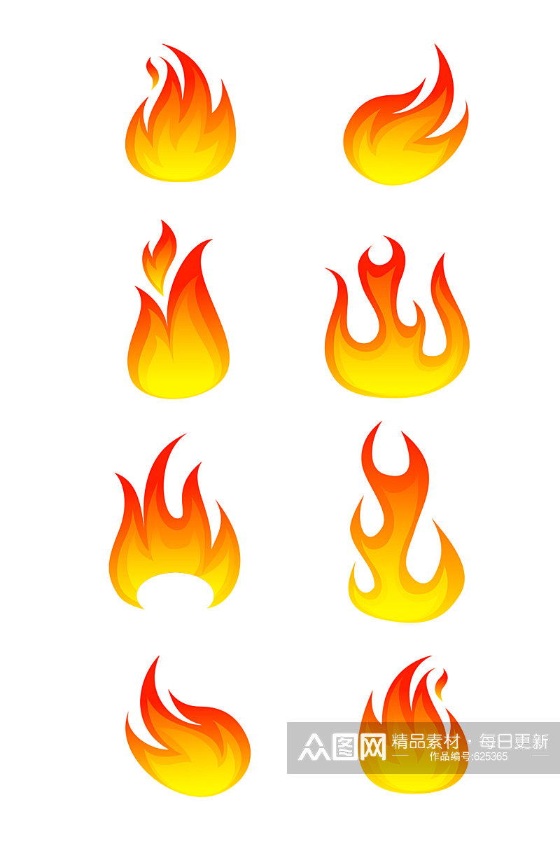 卡通手绘AI格式火焰素材元素素材