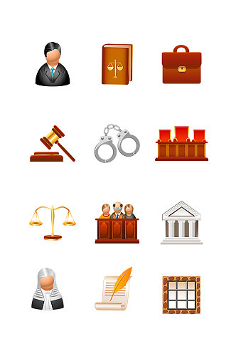 法院法律法庭用品素材
