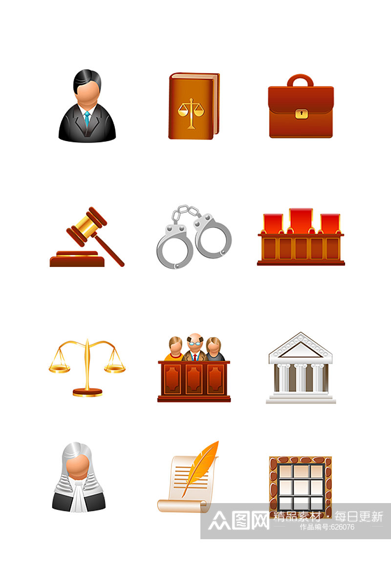 法院法律法庭用品素材素材