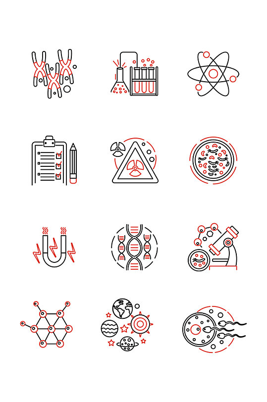 矢量生物化学科学图标设计素材 化学元素