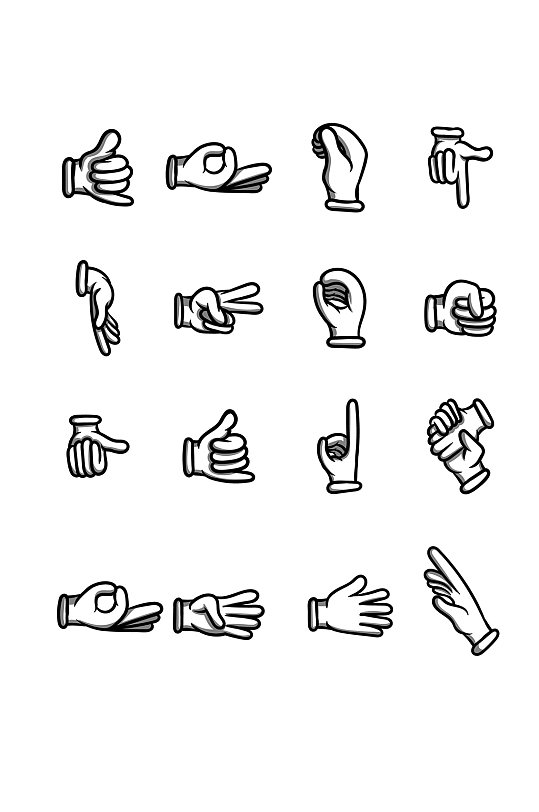 手绘手势图案设计元素