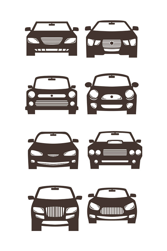 线描汽车轮廓图案设计素材