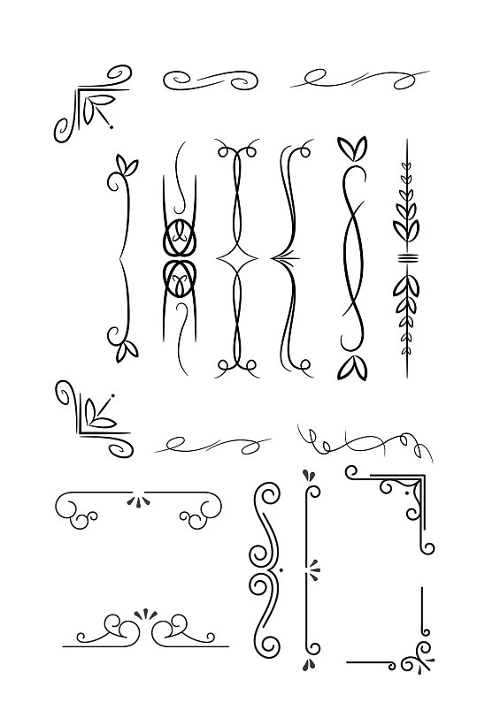 中国风花纹边框元素