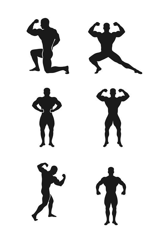 黑色人物肌肉力量素材