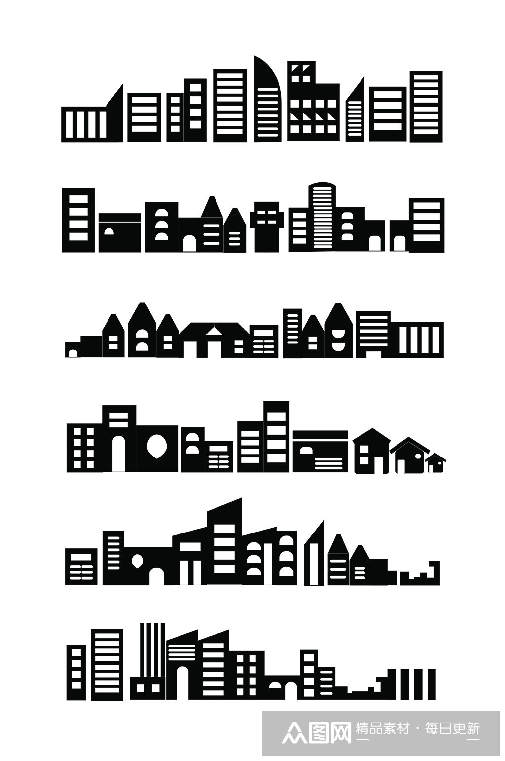 大厦城市建筑剪影