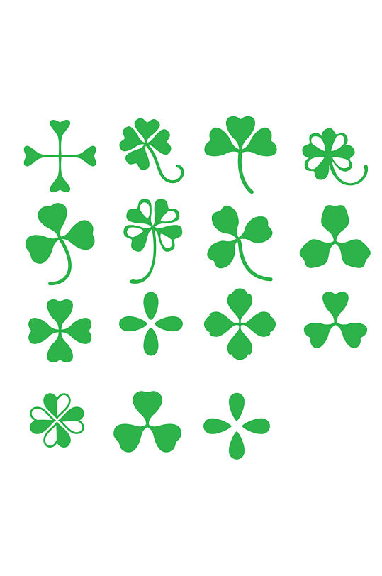 绿色四叶草设计元素-众图网