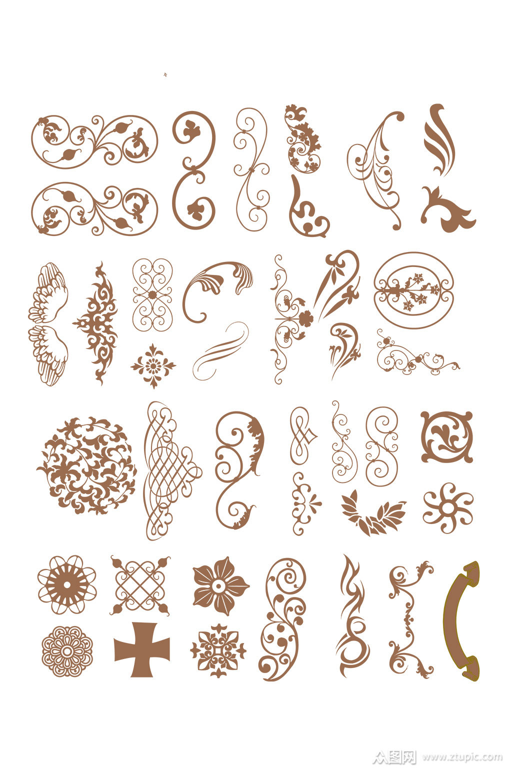 矢量花纹装饰图案元素设计