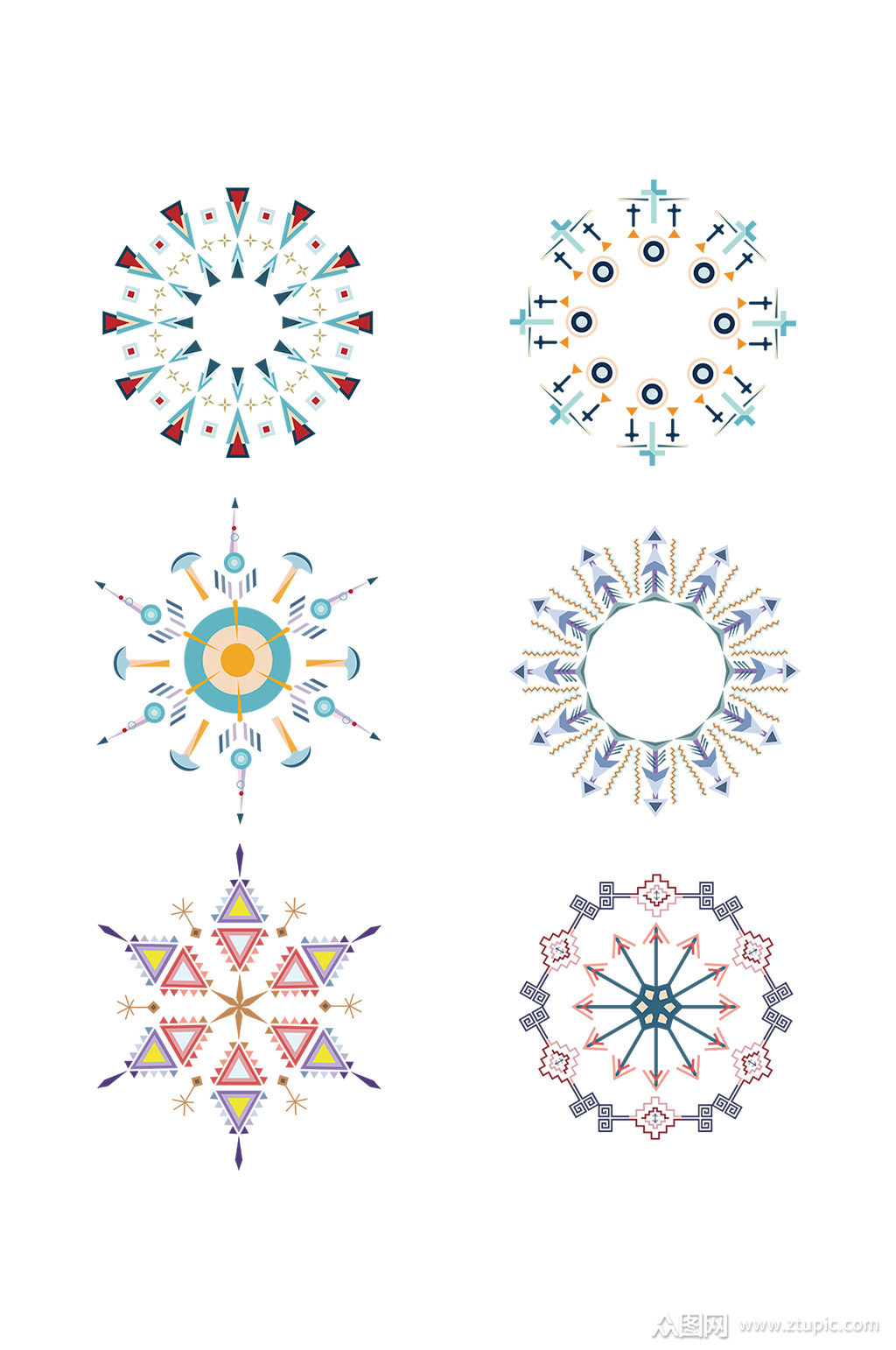 创意几何图形边框纹理手绘矢量素材