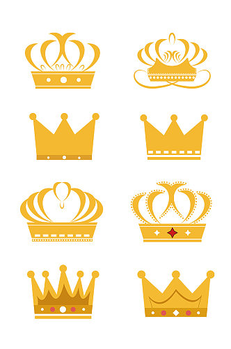 金色主题皇冠矢量效果元素